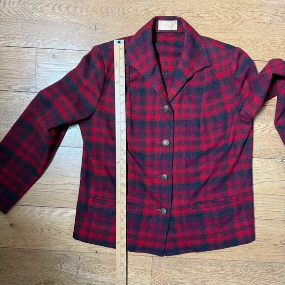 Vintage Pendleton 100% Wool Blazer SZ  Red Plaid Tartan Boxy Heritage Country - Picture 8 of 8